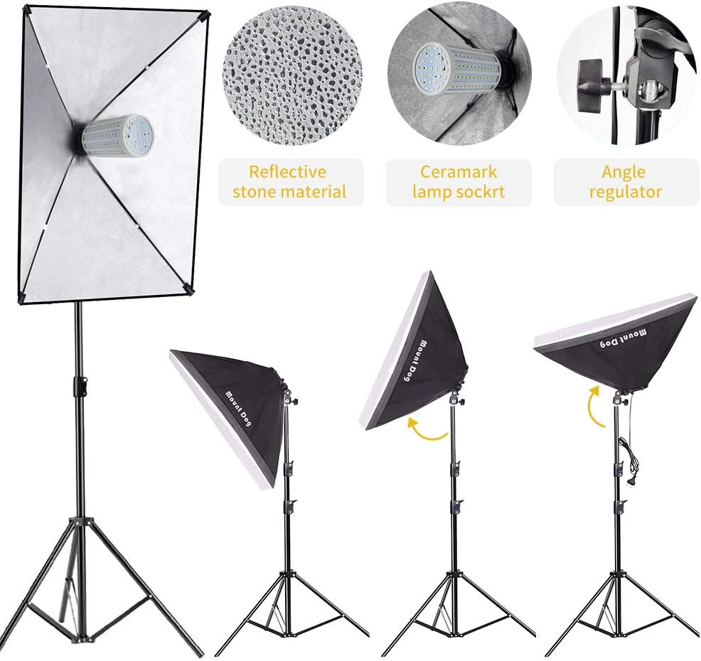 LED Softbox Photography Lighting Kit with Reflector for Studio Portraits and Video Z690