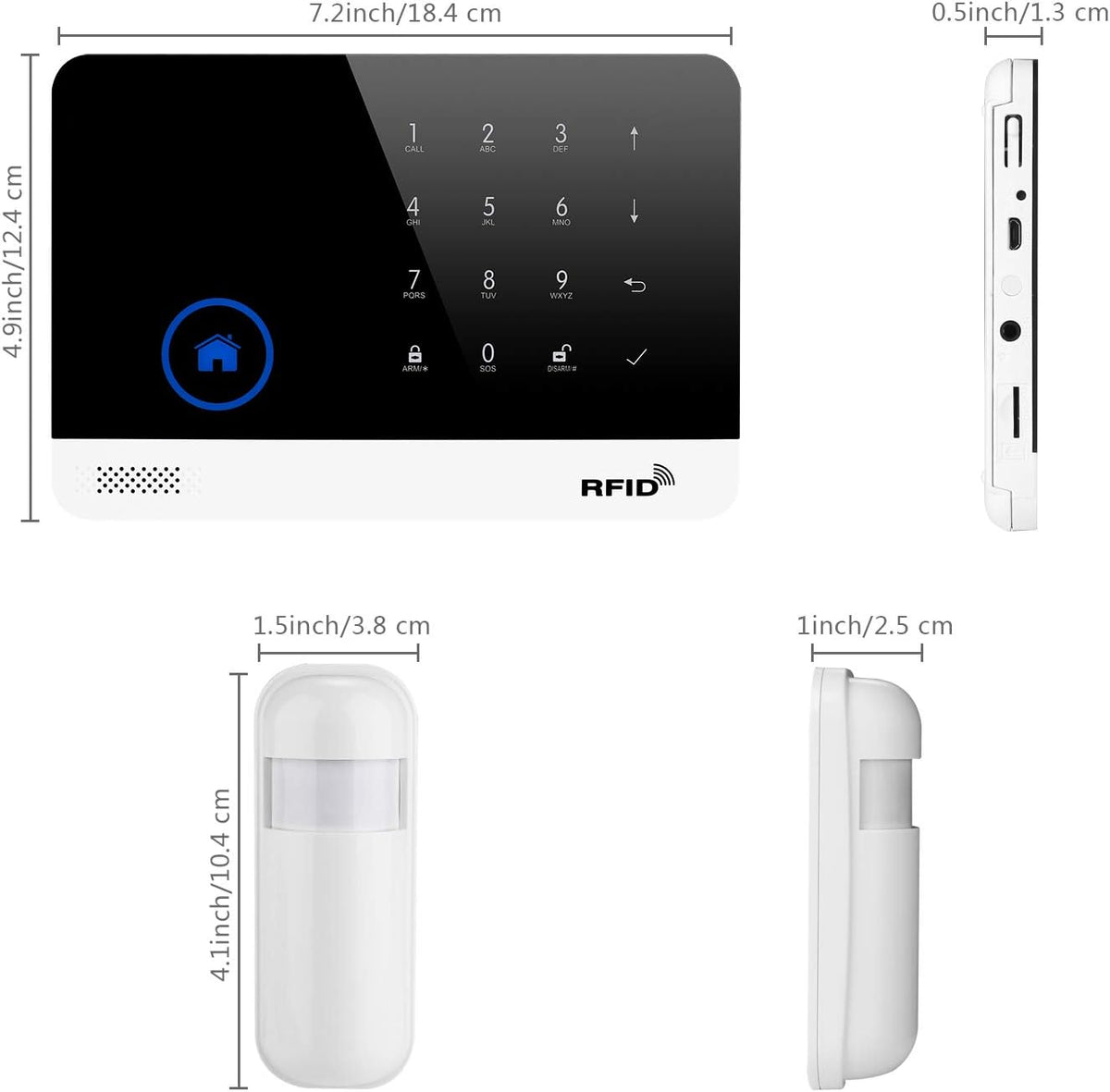 Wireless DIY Burglar Alarm 18 Piece Kit with GSM and WiFi App Control G279