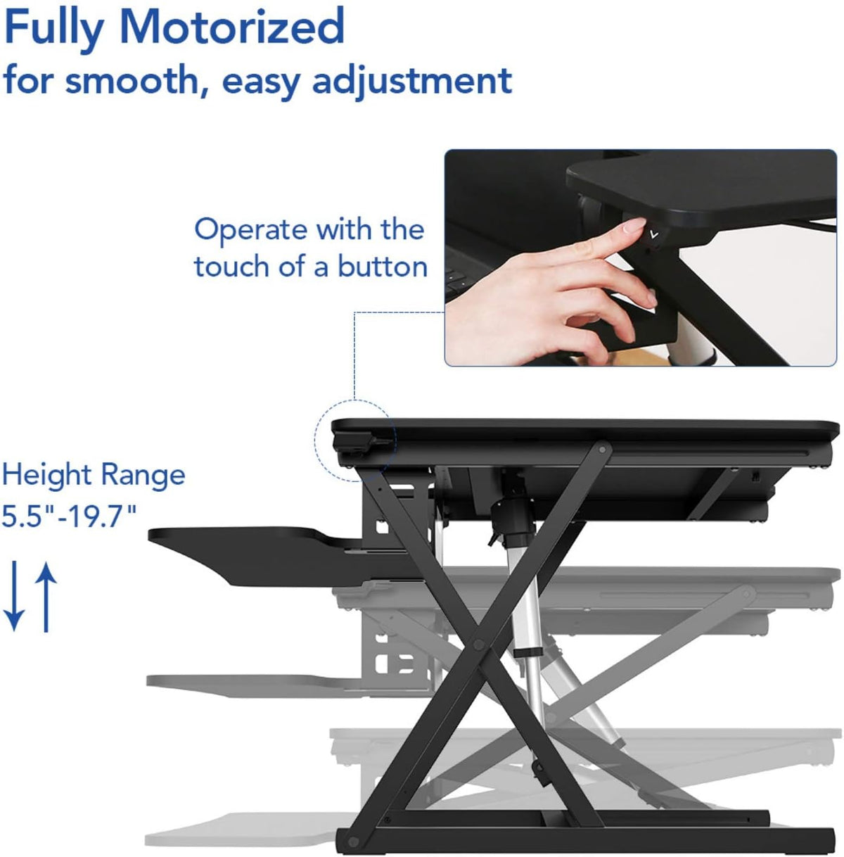 Electric Standing Desk Converter with Keyboard Tray Q40599