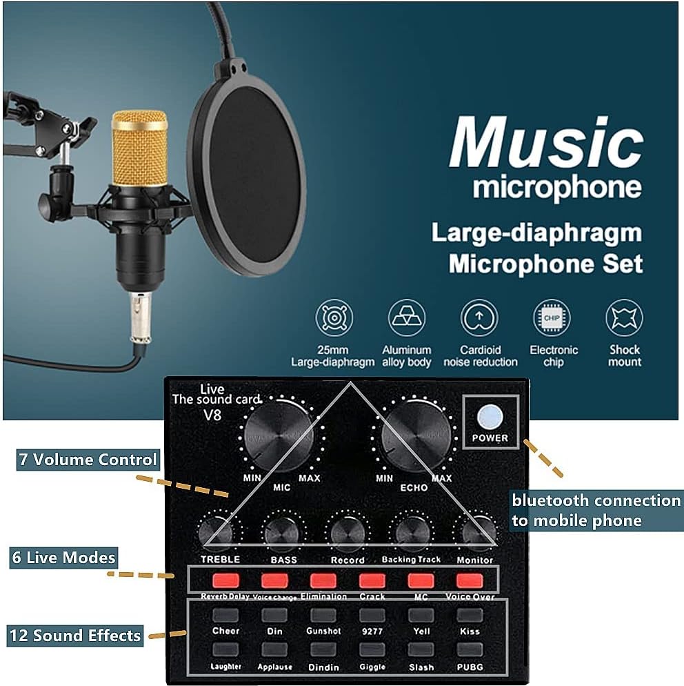 Podcast Equipment Bundle with Voice Changer and Sound Card for Streaming N207517