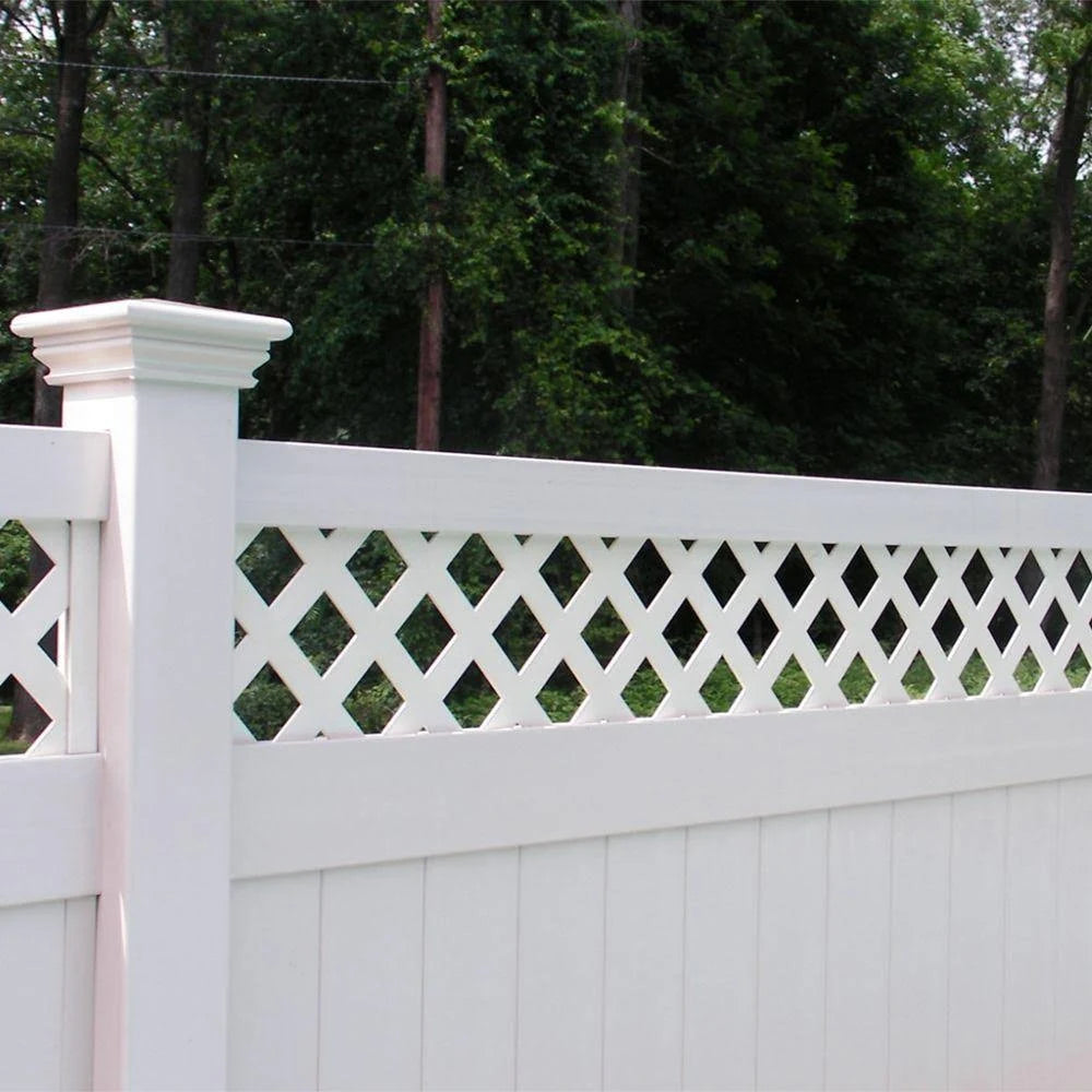 Vinyl Privacy Fence Panel Kit 6ft H x 8ft W White Y285