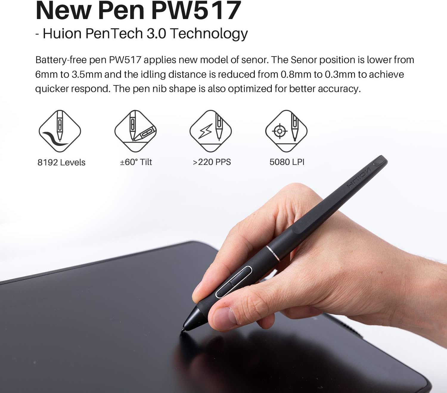 Drawing Tablet with Screen 13.3 Inch Full-Laminated Anti-Glare Pen Display O7742