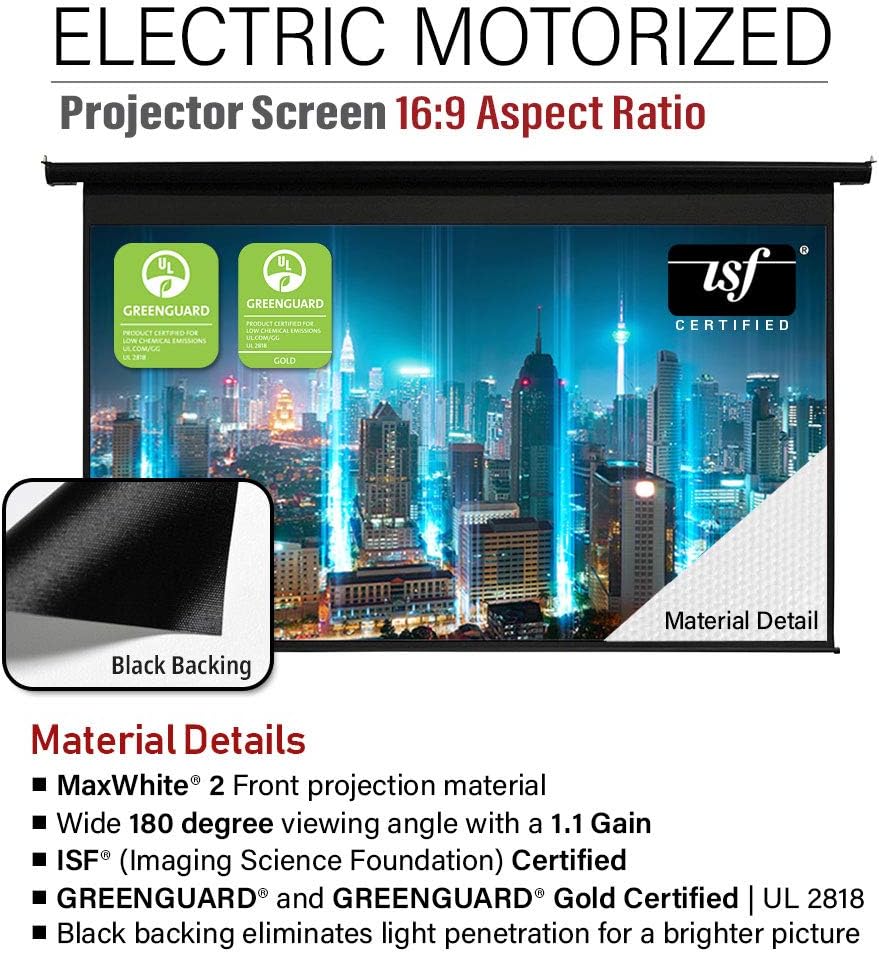 150 inch Motorized Projector Screen 16:9 Retractable Q8012