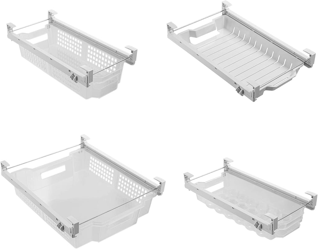 Adjustable Pull Out Refrigerator Drawer, Extra Large, Set of 2, Clear G739054