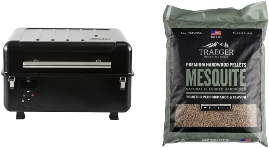 Portable Wood Pellet Grill and Smoker, Black L74398
