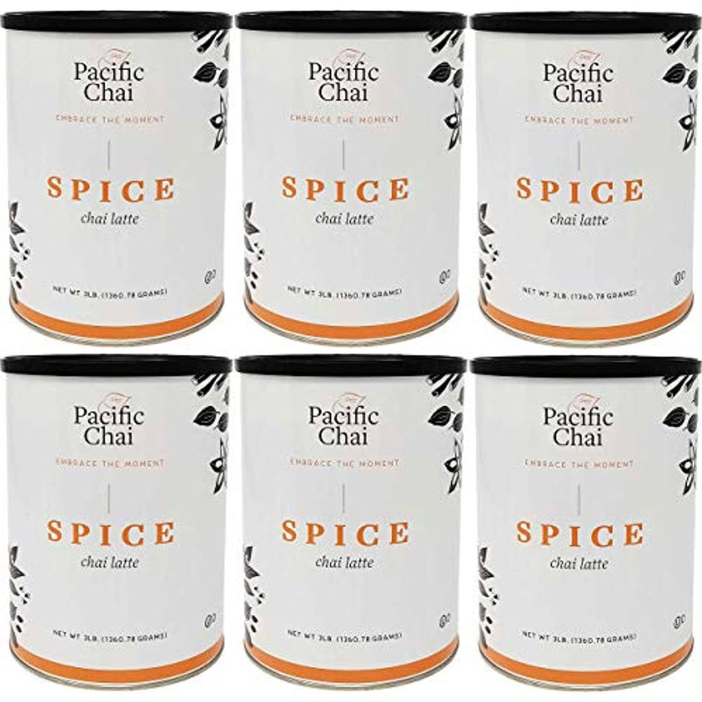 Pacific Chai Spice Chai Latte Instant Powdered Mix, 3 Pound Canister (Pack of 6)