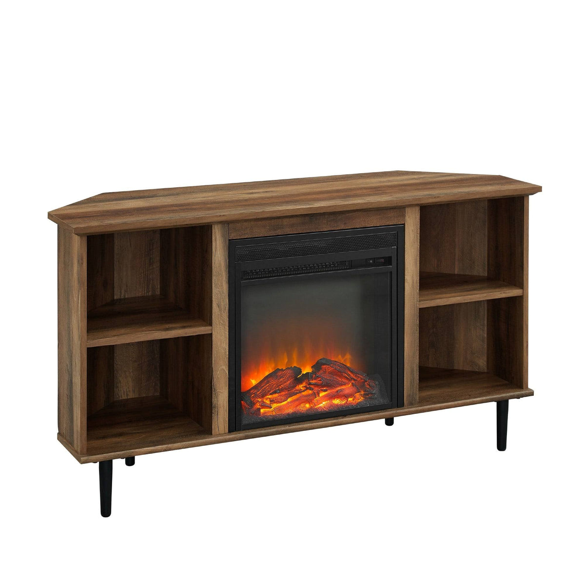 Corner Fireplace TV Console, 48-Inch, Grey Wash M45880