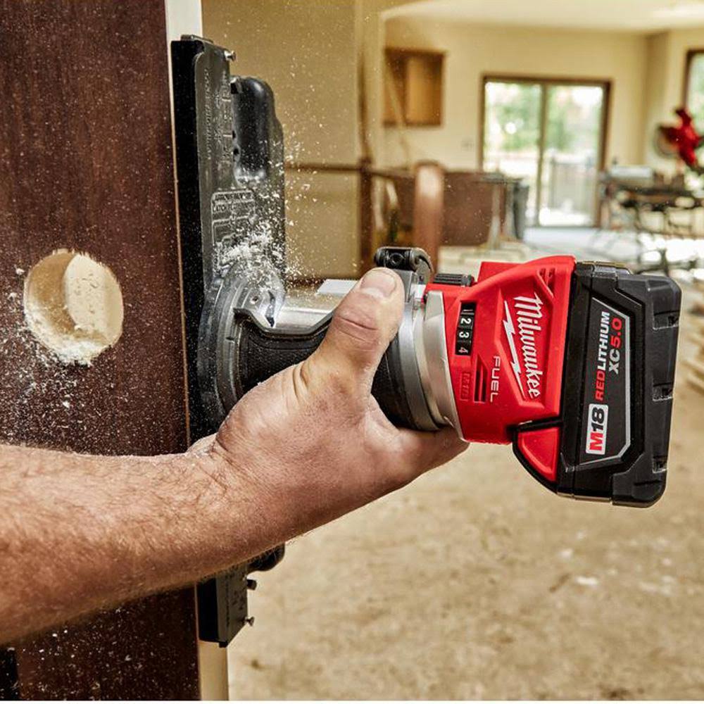 Cordless Brushless Compact Router with Offset and Plunge Base J857