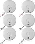 Kidde Smoke Detector, Hardwired Smoke Alarm with Lithium Battery Backup, Interconnect, Test-Silence Button, Pack of 6