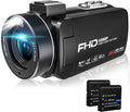 Video Camera Camcorder 1080P 24MP 30FPS with LED Fill Light Digital Camera 18X Zoom Camcorder 3.0 Inch 270 Degree Rotation Vlogging Camera for YouTube with 2 Batteries Pack of 2