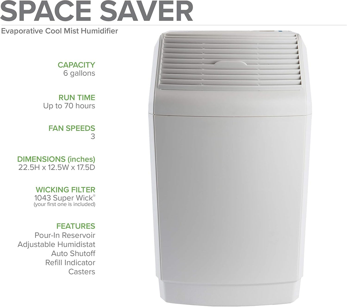 Evaporative Humidifier, White A845873