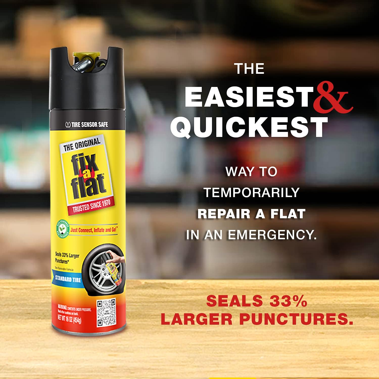 Emergency Flat Tire Repair and Inflator for Standard Cars, 16 oz, 6-Pack L9116