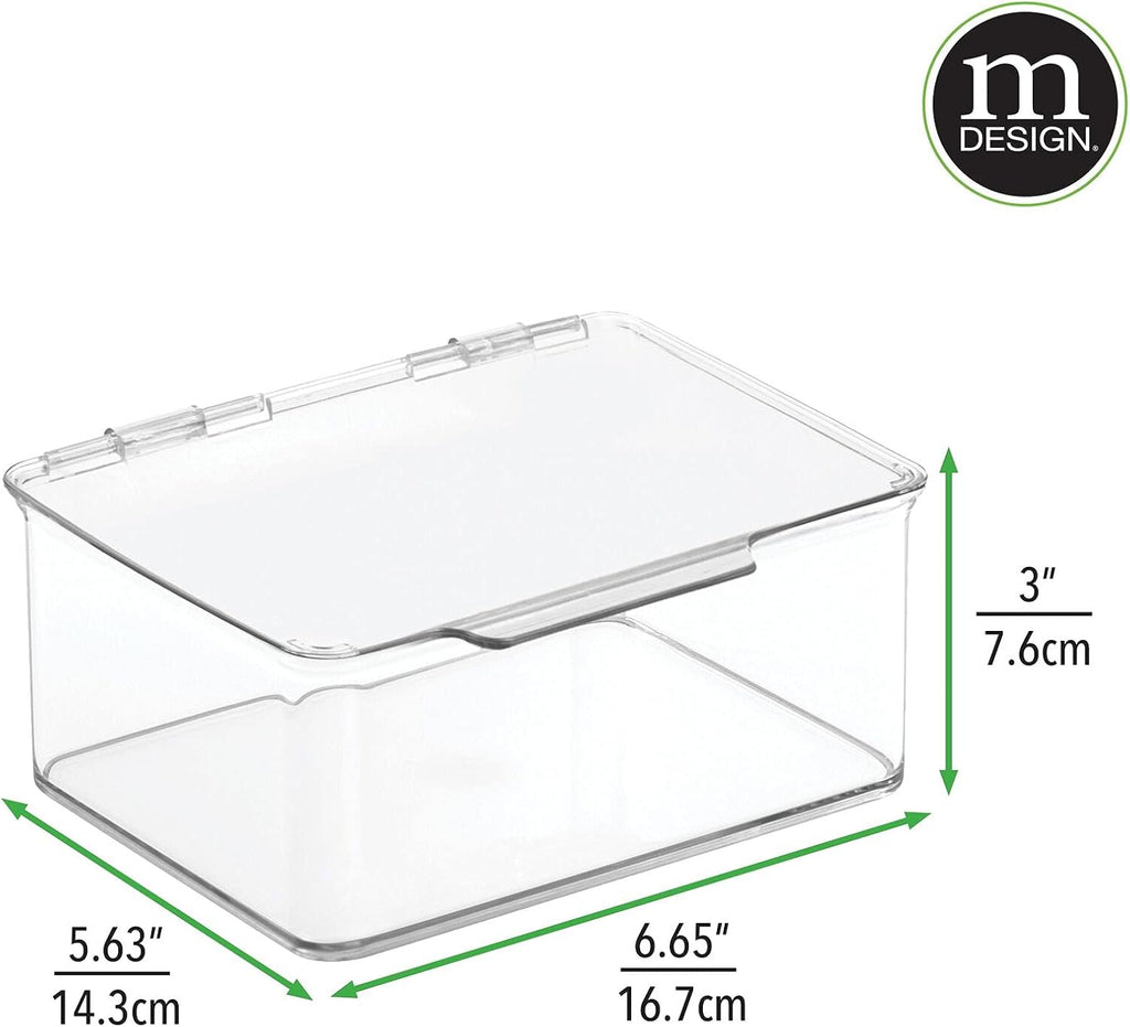 Plastic Stackable Storage Bin with Lid for Drawer or Cabinet Organizing Y46075