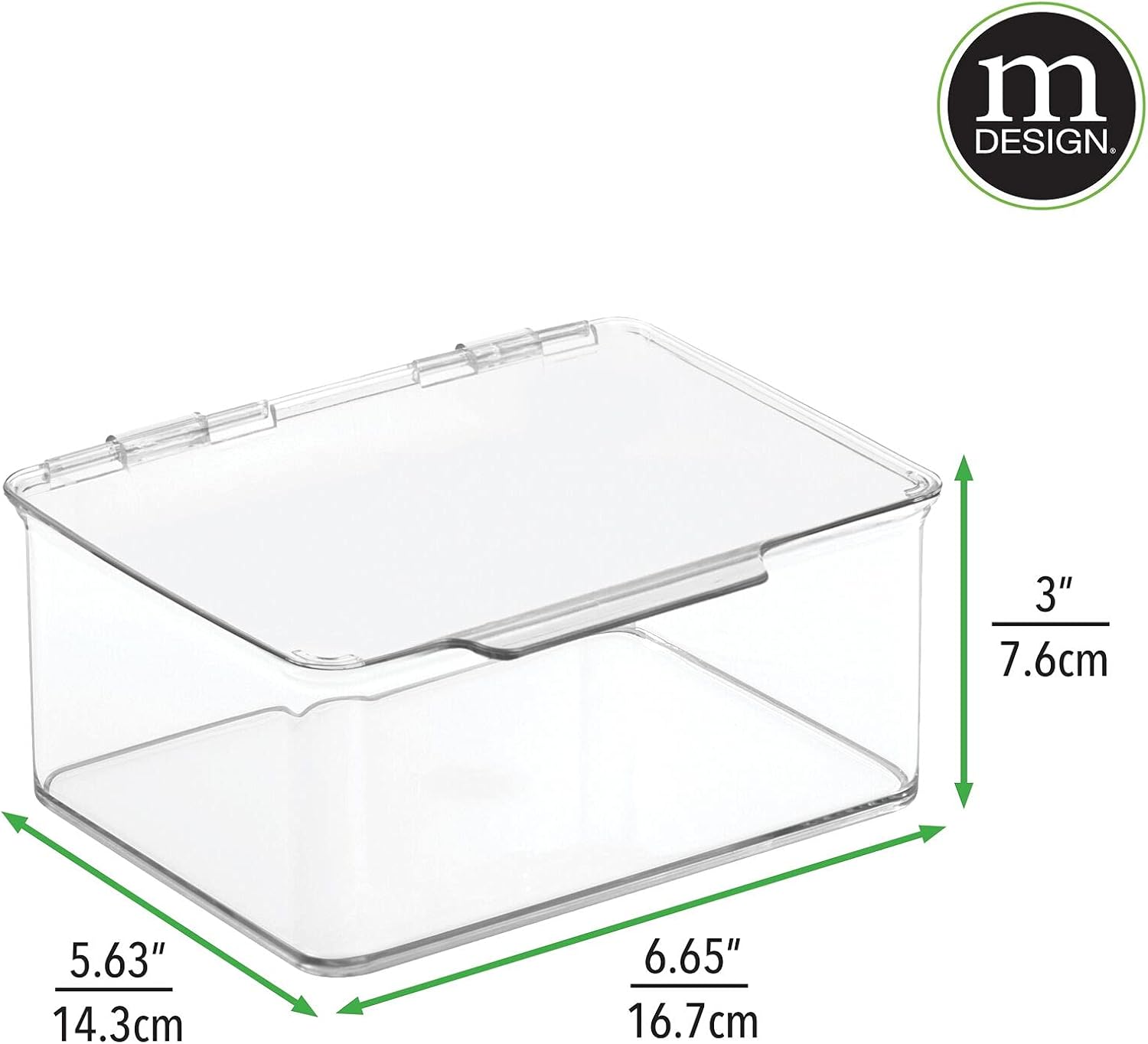 Plastic Stackable Storage Bin with Lid for Drawer or Cabinet Organizing Y46075