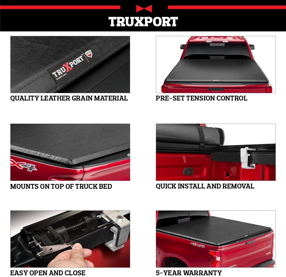 Soft Roll Up Truck Bed Tonneau Cover for 2014-2021 Toyota Tundra 5'7" Bed G224