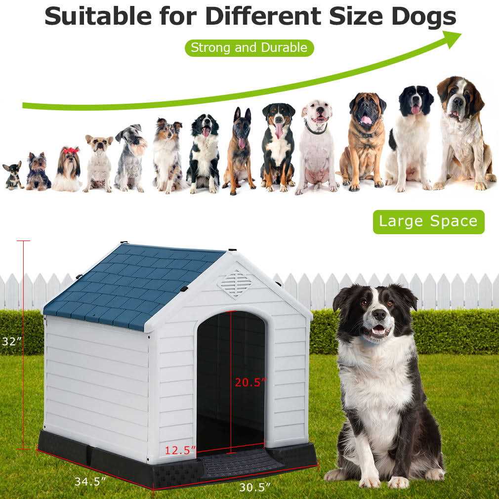 Large Dog House Insulated Kennel Weather Resistant Plastic U518