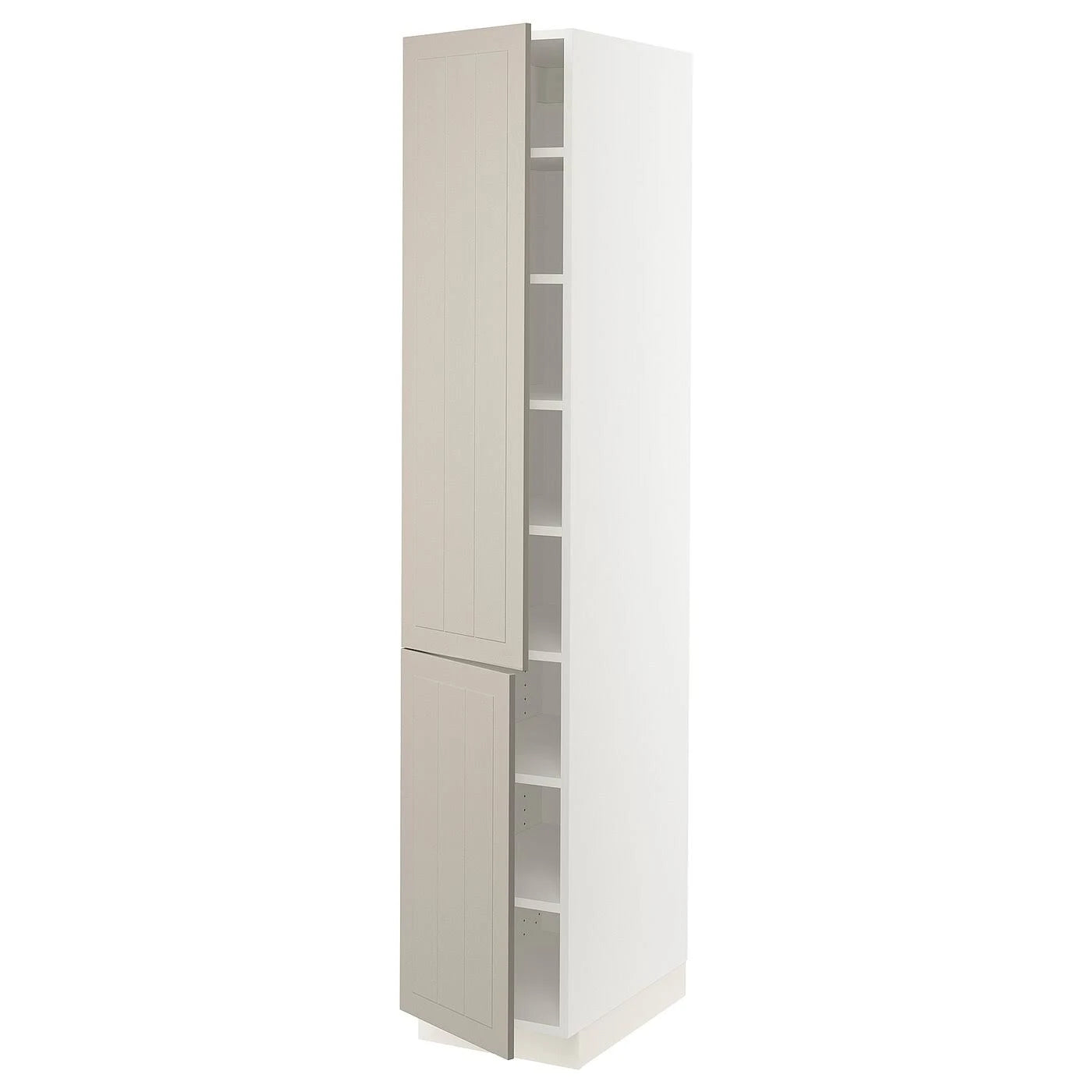 IKEA - SEKTION High Cabinet with shelves/2 Doors, white/Stensund Beige, 15x24x80 39407602