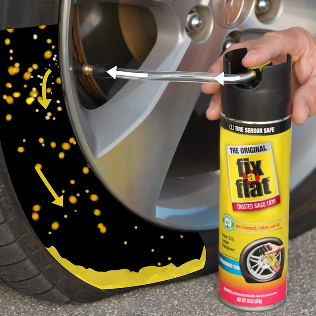 Emergency Flat Tire Repair and Inflator for Standard Cars, 16 oz, 6-Pack L9116