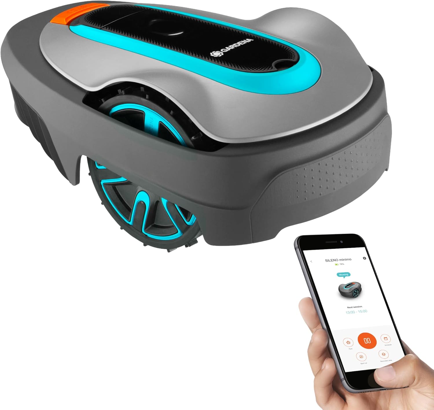 Robotic Lawn Mower, 5400 sq ft, Grey F43495