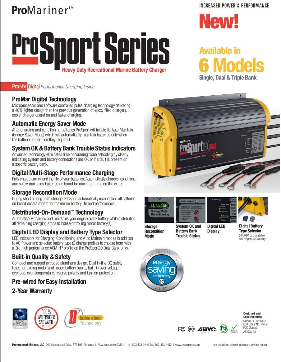 On-Board Marine Battery Charger 12 Amp 2 Bank O282683