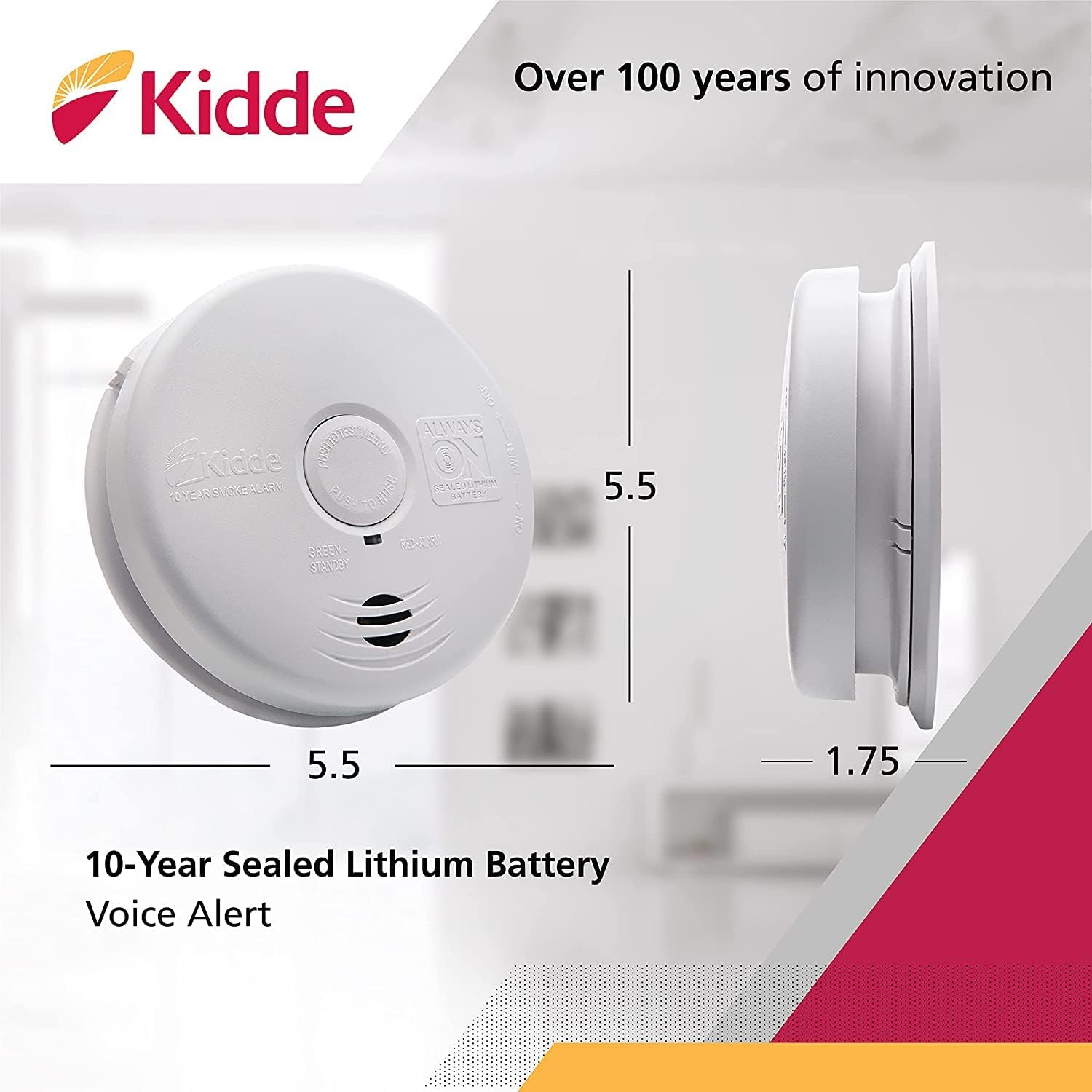 Smoke Detector, Hardwired with Battery Backup, 6-Pack X6759