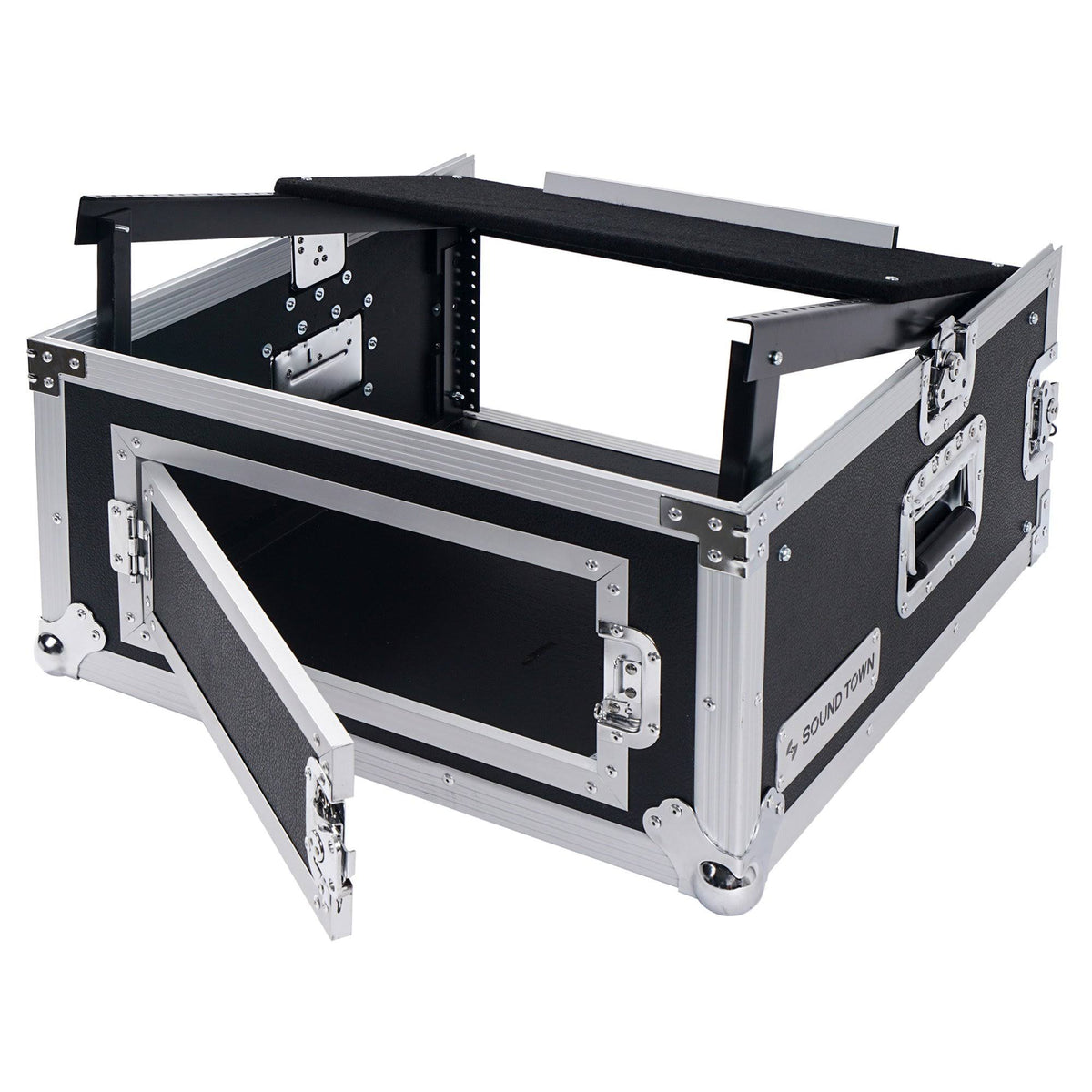 DJ Rack Flight Road Case with 11U Slant Mixer Top, 20 Rackable Depth, 4-Space X40632