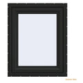 JELD-WEN 24 in. x 30 in. V-4500 Series Bronze FiniShield Vinyl Right-Handed Casement Window with Fiberglass Mesh Screen CS0869