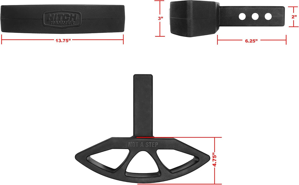 Rear Hitch Mounted Bumper Guard, Flexible Rubber, Pack of 2 E97221