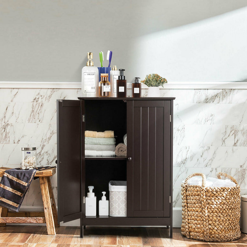 Bathroom Floor Storage Cabinet with Double Doors G1658