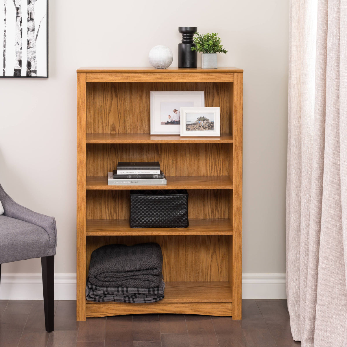 4-Shelf Bookcase, Oak G190