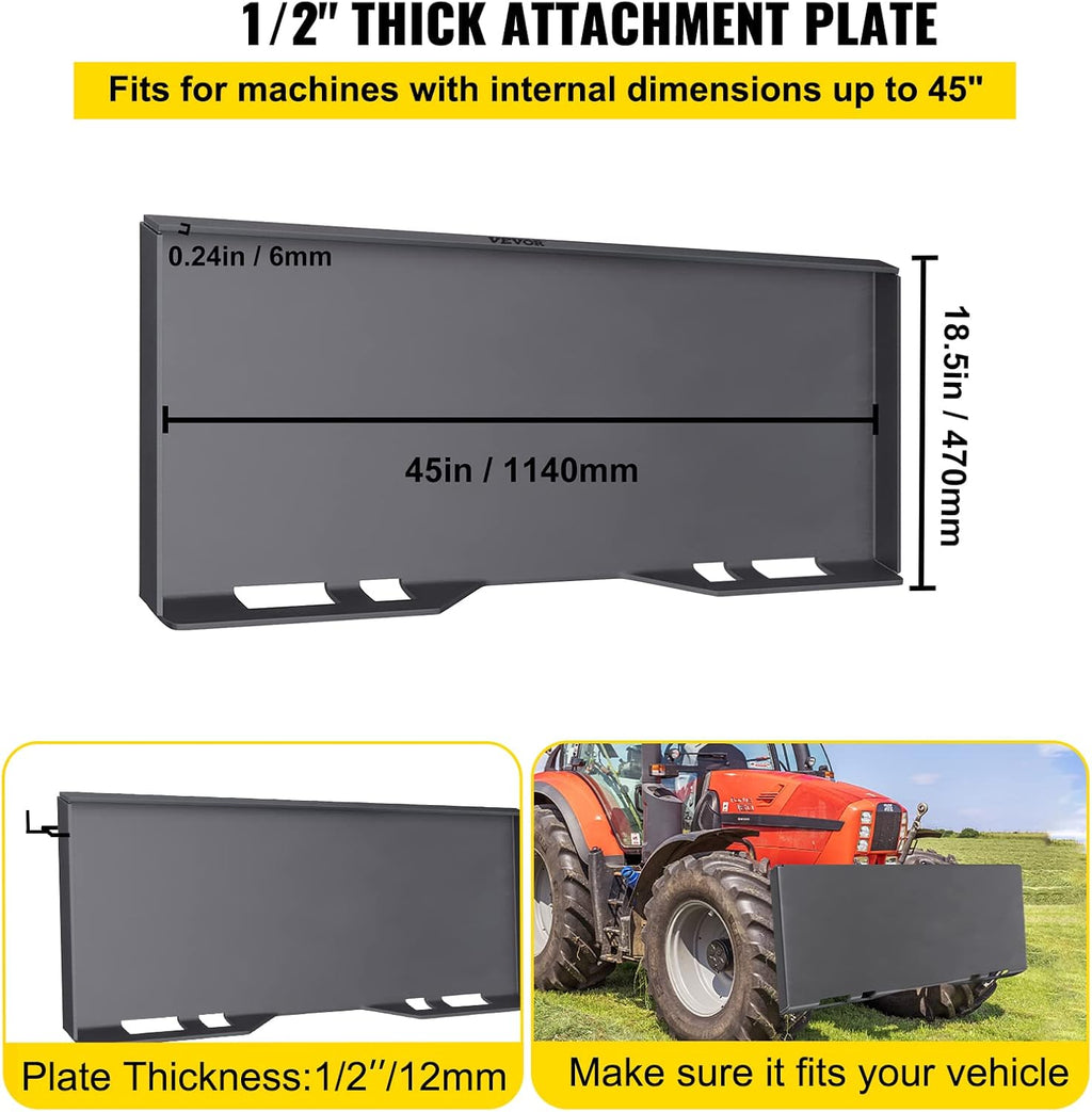 Skid Steer Mount Plate Steel Quick Attachment Loader Plate with 3 Welding Rods K34579