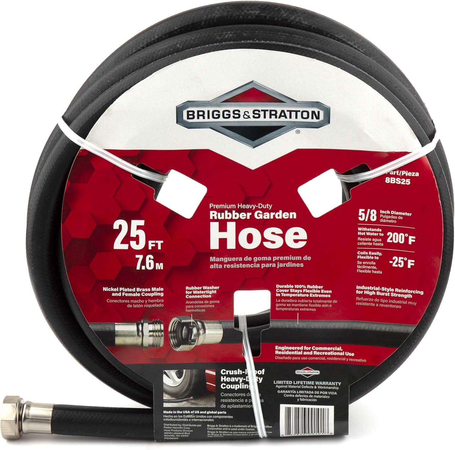 75-Foot Heavy-Duty Rubber Garden Hose, 2-Pack M2177