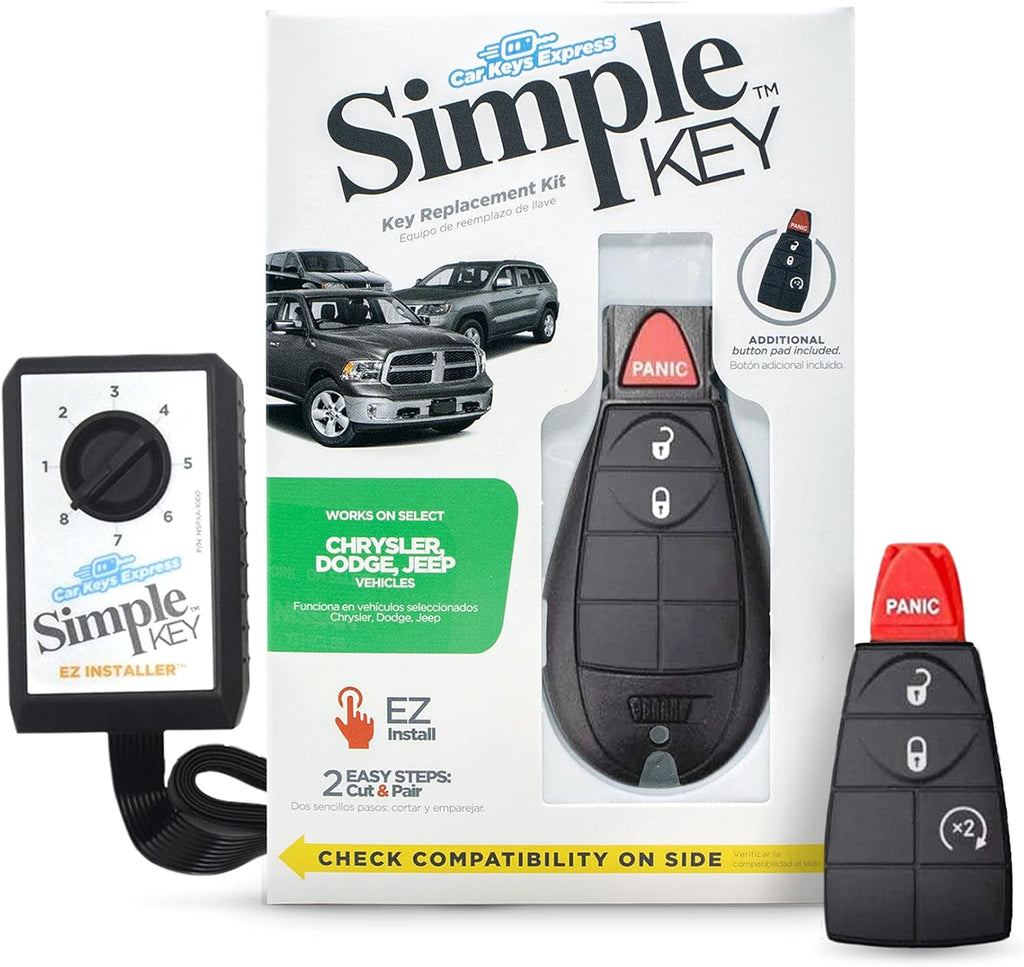 Key Fob and Key Programmer with 4 Button Keypads, Key Replacement Kit Z614