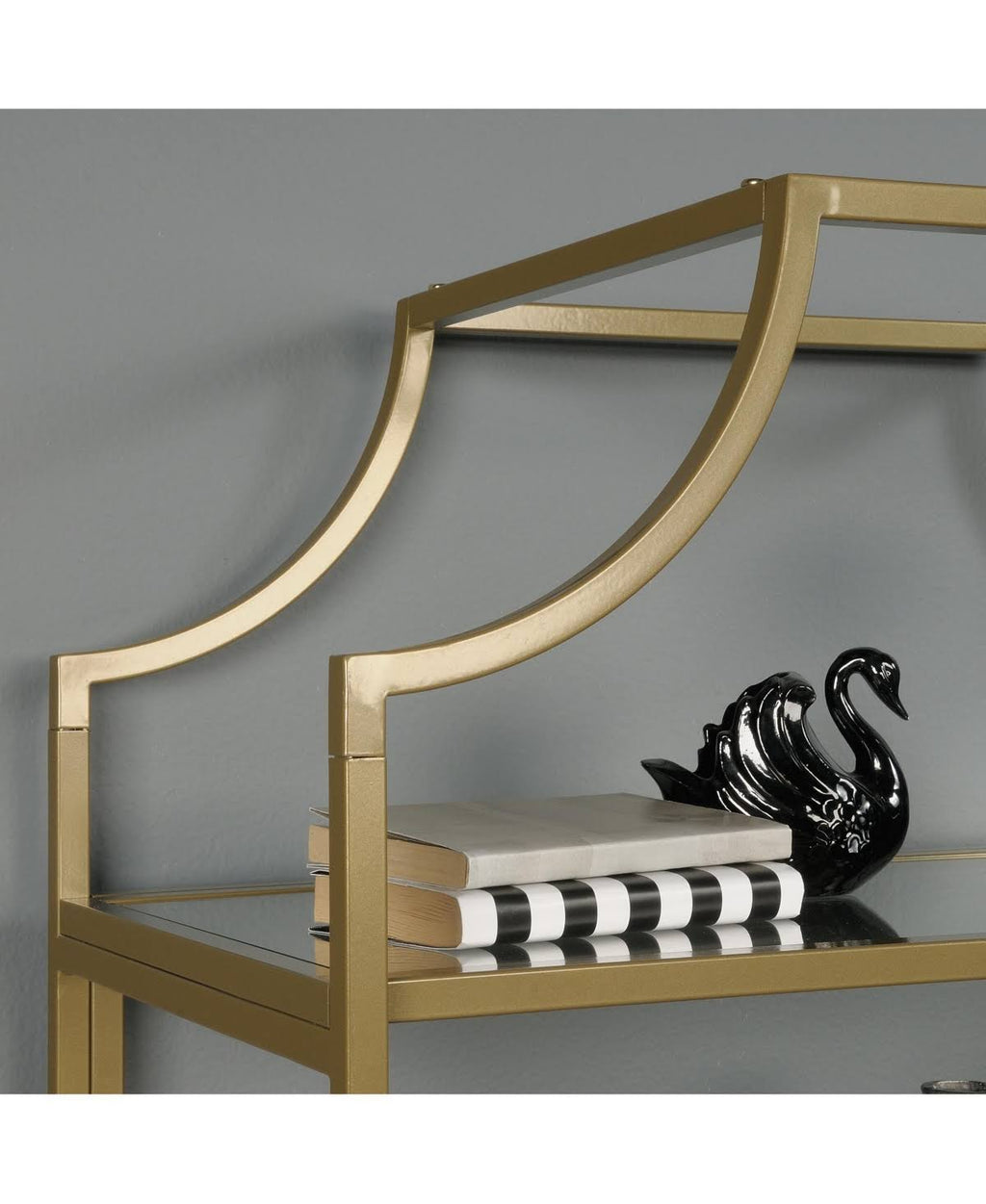 5-Shelf Bookcase, Satin Gold T4002