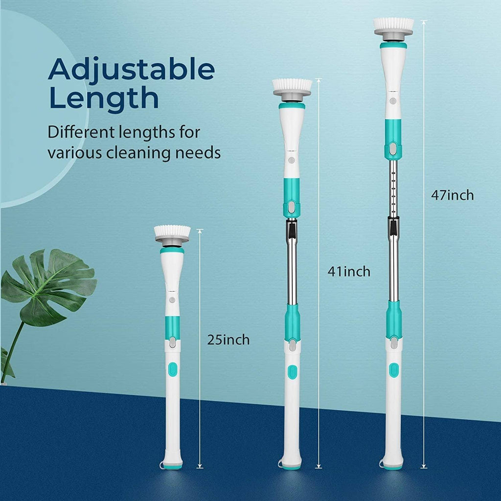 Electric Spin Scrubber with Adjustable Extension Handle for Tile, Floor, Bathtub B32206