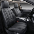 Coverado Front Seat Covers 2 Pieces, Waterproof Nappa Leather Car Seat Protectors Auto Interior, Universal Fit for Most Sedans SUV Pick-up Truck, Black