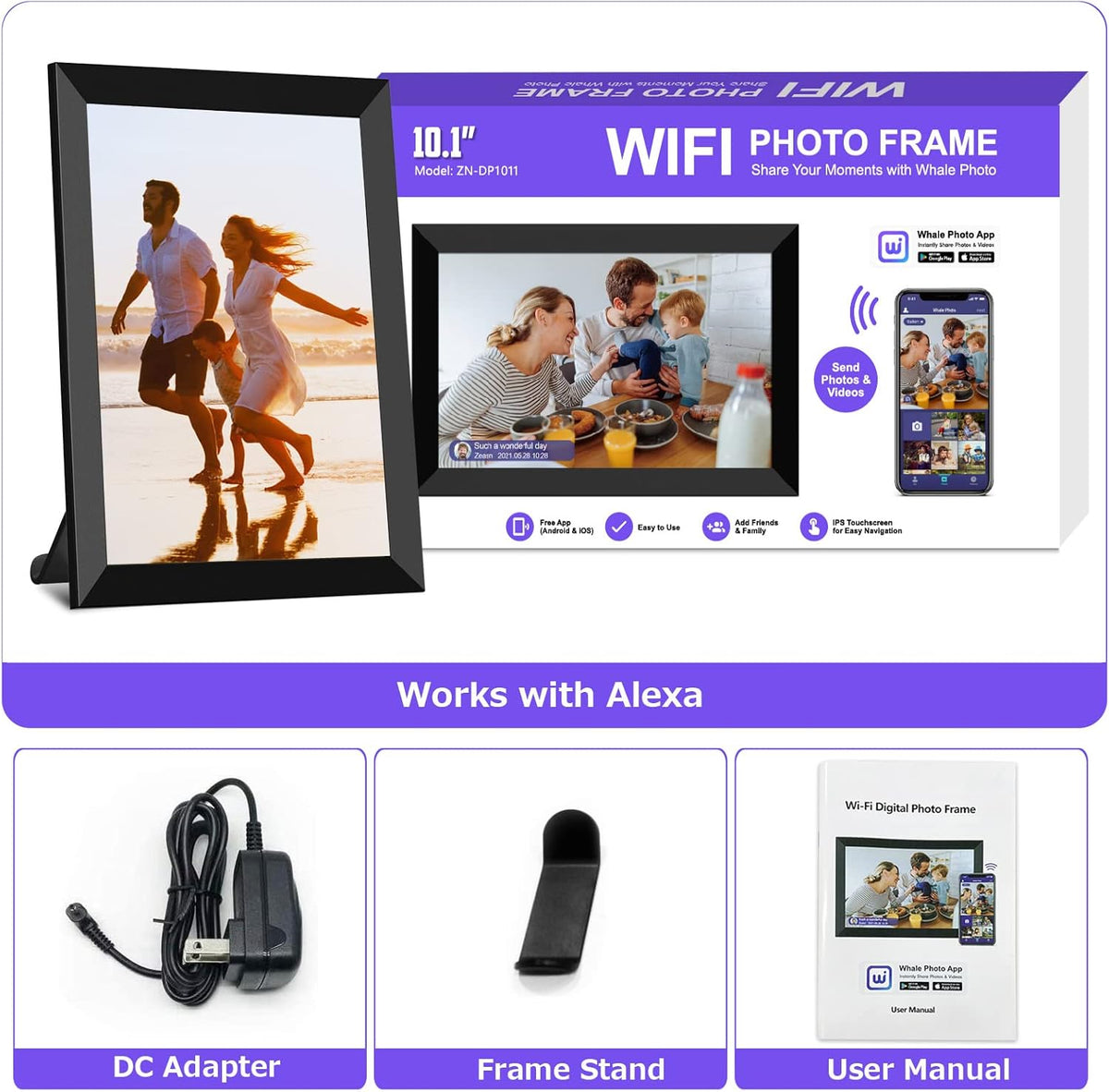 10.1 inch WiFi Digital Photo Frame with Touch Screen K55205