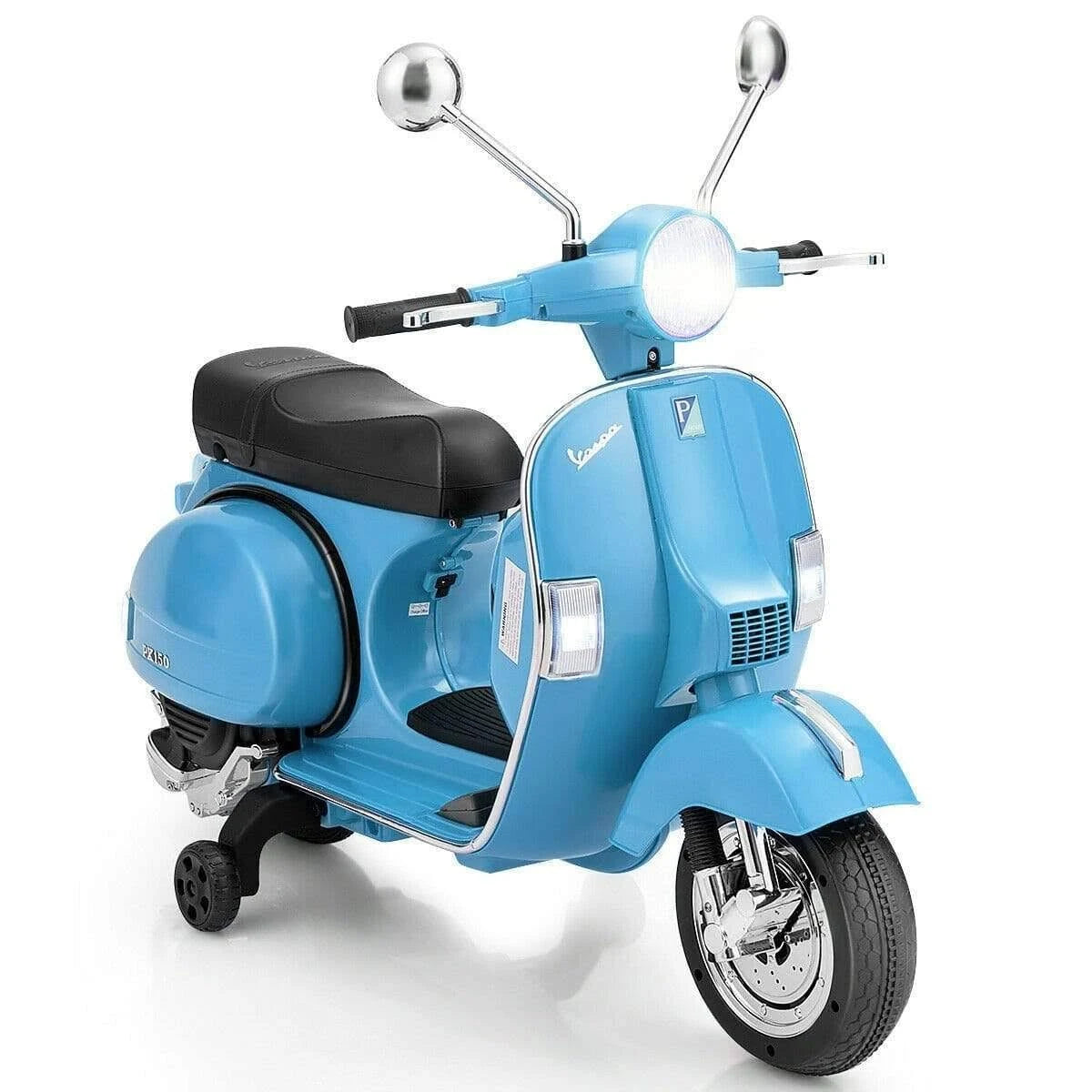 6V Kids Ride on Vespa Scooter Motorcycle with Headlight Blue