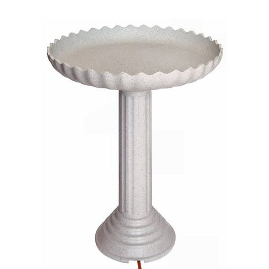 Farm Innovators Scalloped Birdbath and Pedestal Combo