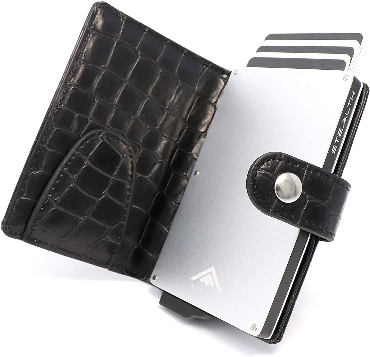 Stealth Wallet RFID Card Holder - Minimalist NFC Blocking Pop Up Wallets - Slim Lightweight with Contactless Protection Security