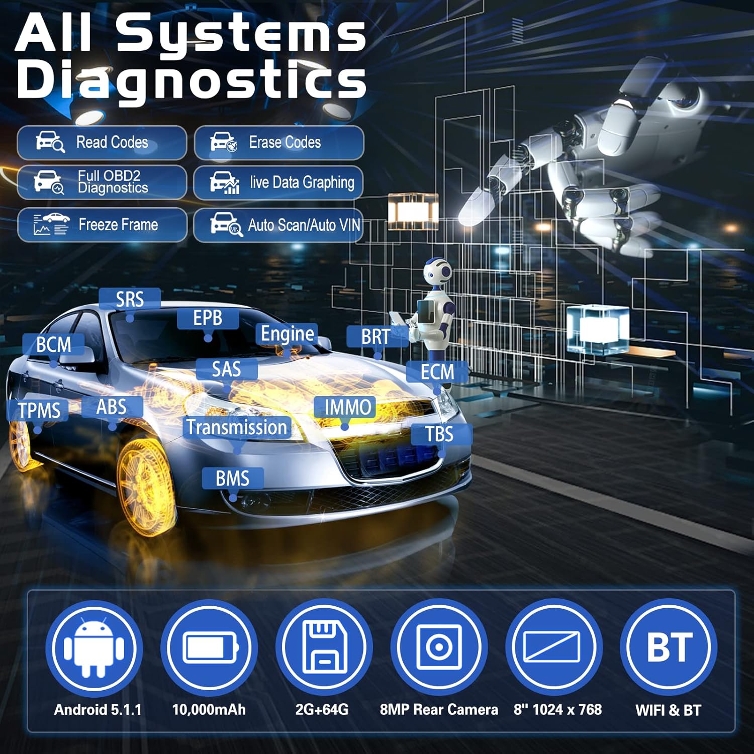 Wireless Diagnostic Scan Tool, Bi-Directional Control, ECU Coding, Full Systems Diagnostics C431802