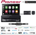 Pioneer AVH-3500NEX Single Din Multimedia Player with 7" flip Out Screen with License Plate Stye Backup Camera & SiriusXM Satellite Radio Tuner Bundle with Sound of Tri-State Lanyard