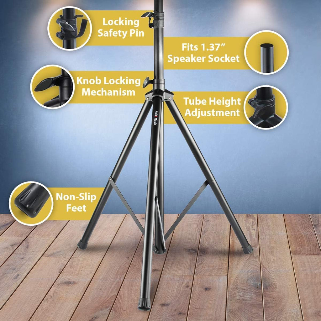 PA Speaker Stands, Heavy-Duty Tripod, Adjustable Height 4-6ft, Pack of 2 U240