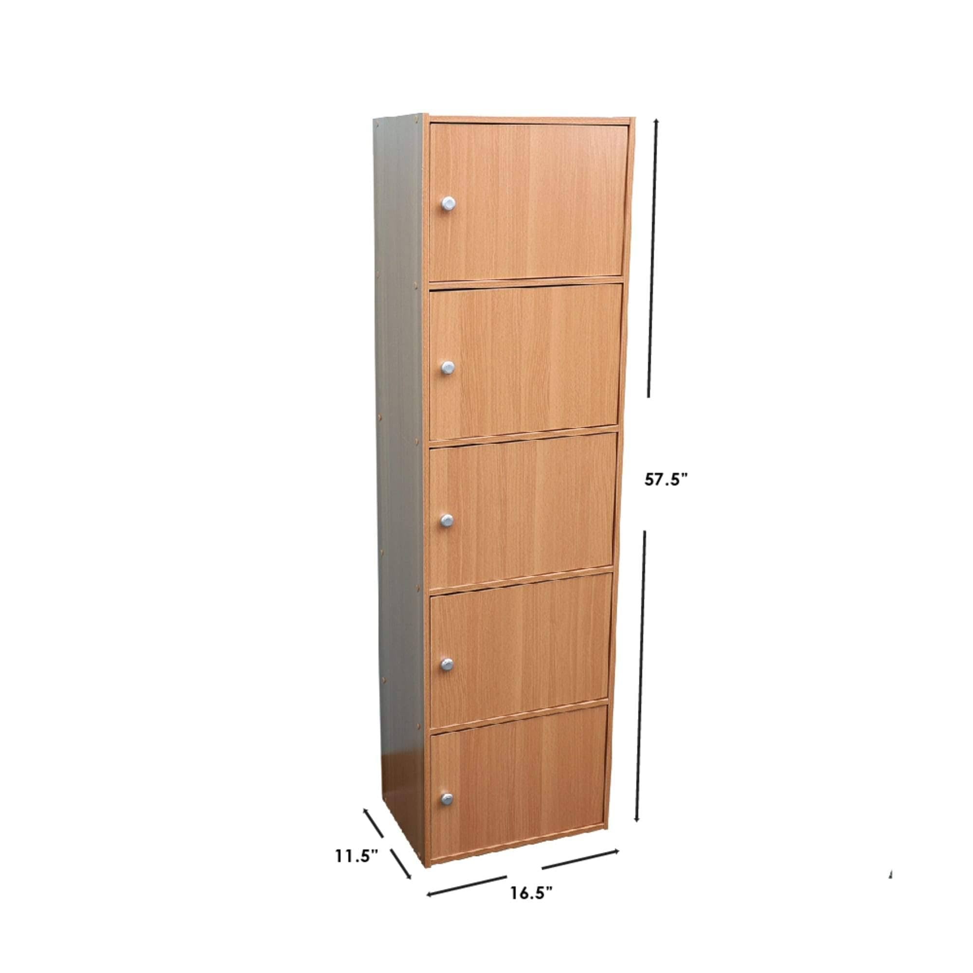 5 Cube Wood Cabinet, Natural Y2622