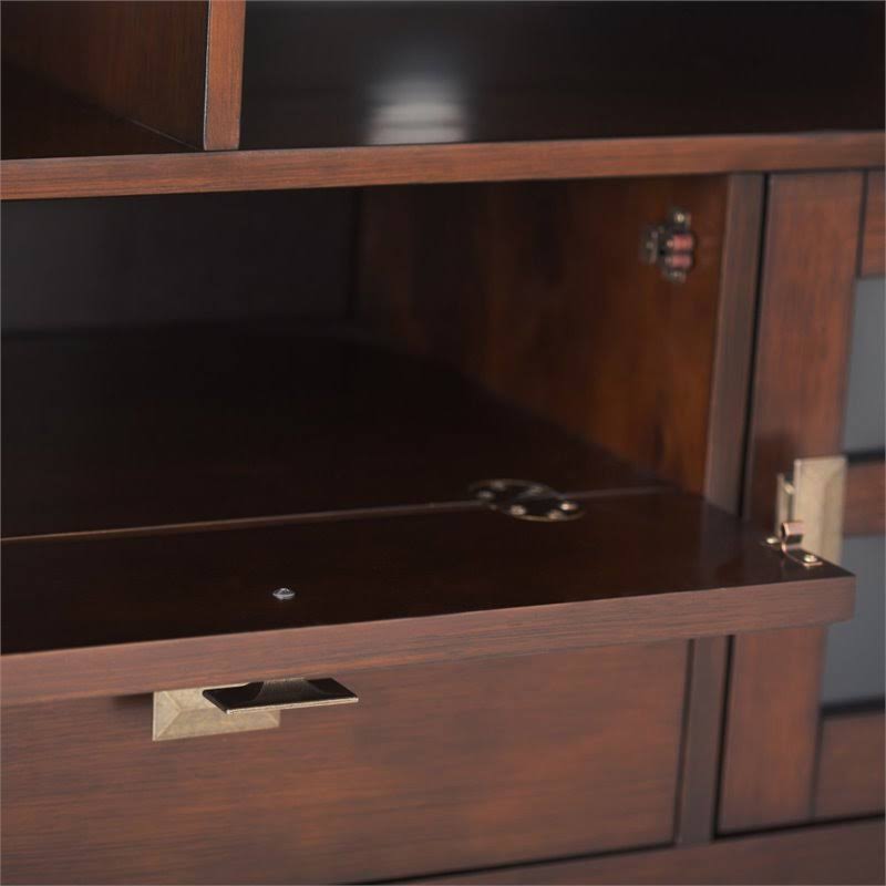 Solid Wood TV Media Stand, Russet Brown K945