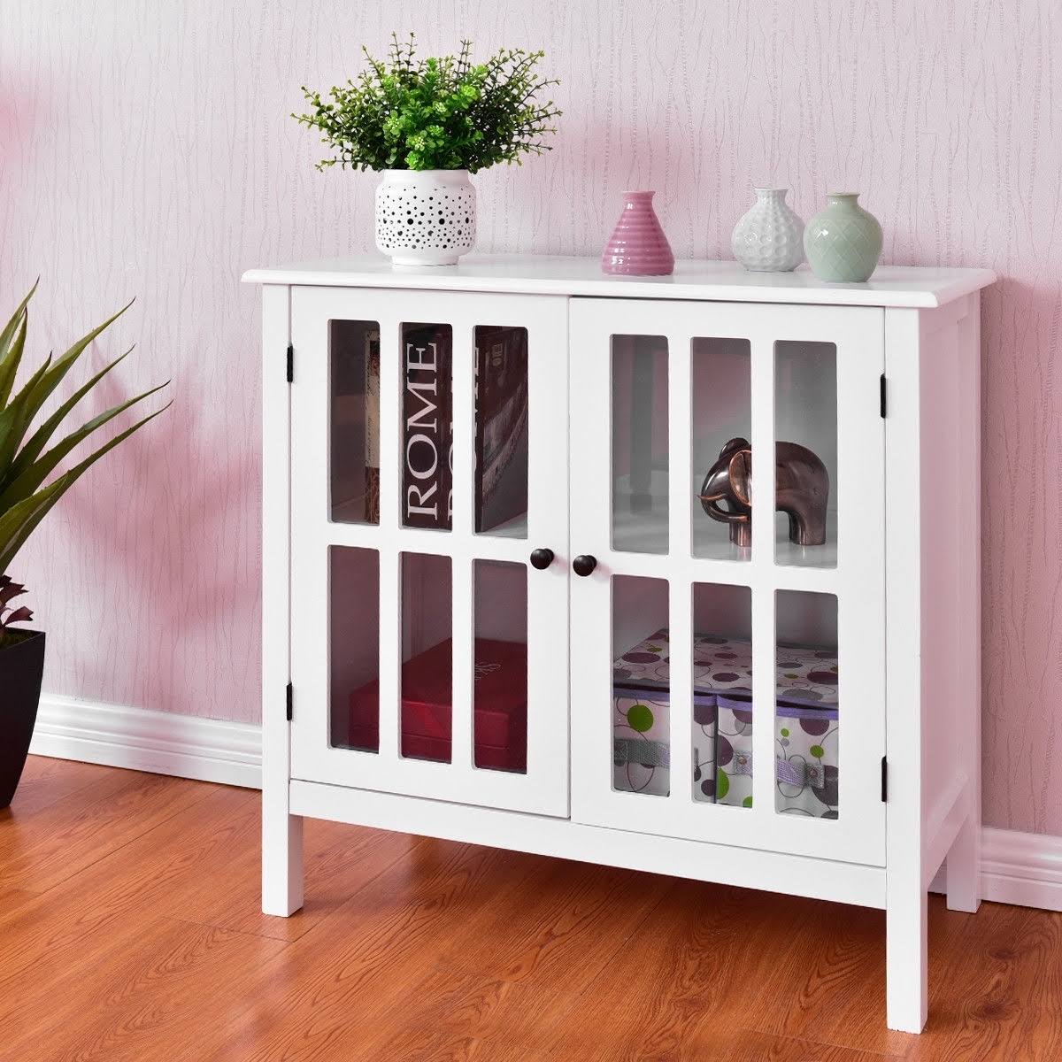 Glass Door Sideboard Console Storage Cabinet Z889