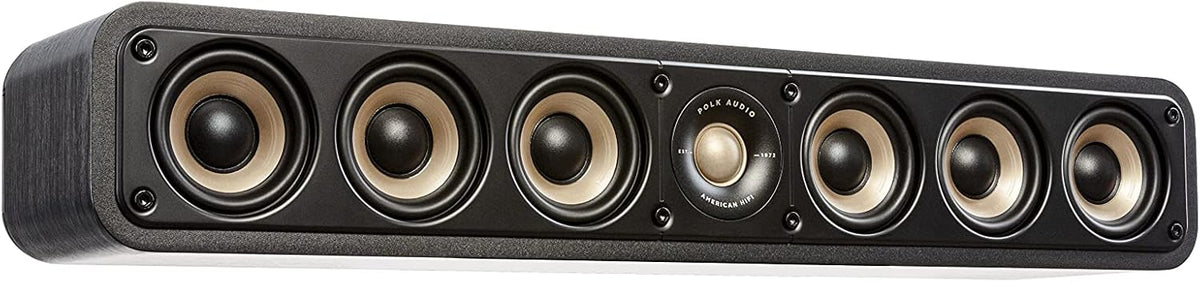 Polk Signature Elite ES35 Slim Center Channel Speaker - Hi-Res Audio Certified, Dolby Atmos & DTS:X Compatible, 1" Tweeter & (6) 3" Woofers, Dual Power Port for Effortless Bass, Stunning Black