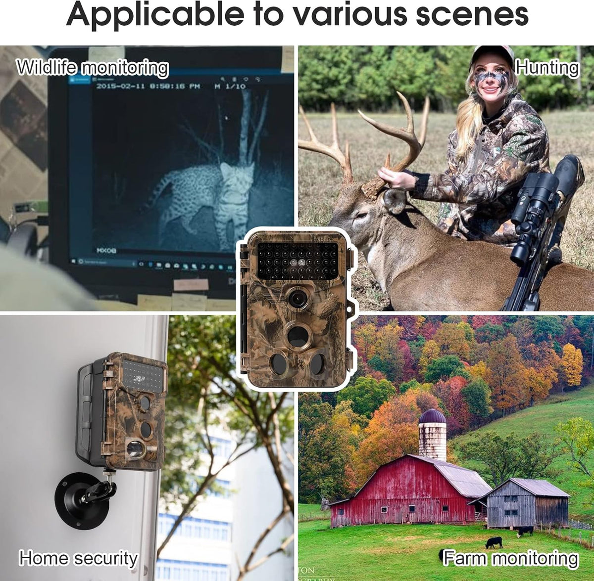 Trail Camera 1080P 20MP with Motion Sensor and Night Vision, 2-Pack Q522