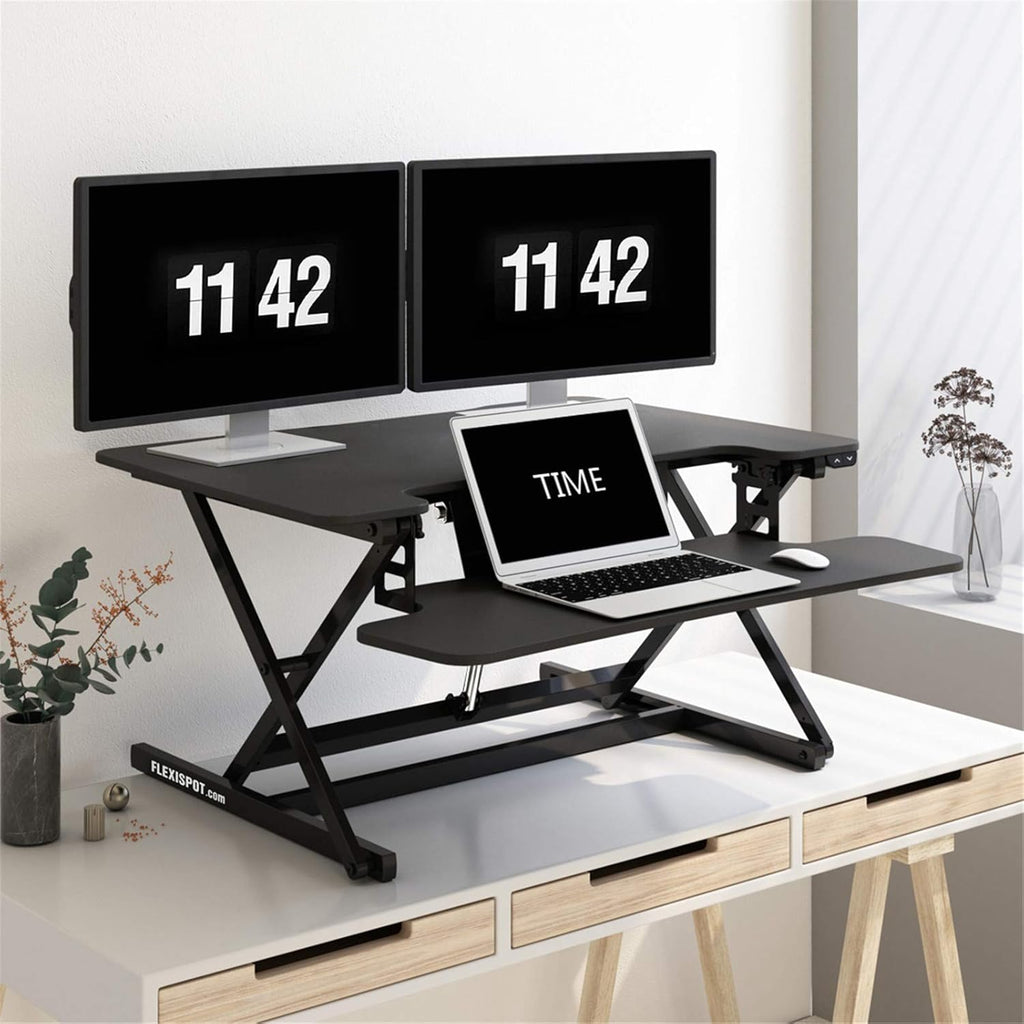 Electric Standing Desk Converter with Keyboard Tray Q40599