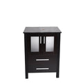 Puluomis 24 inch Bathroom Vanity Combo Modern MDF Cabinet, Dark Brown Fixture Pedestal Cabinet, Black
